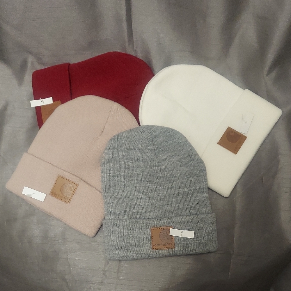 CARHARTT New Beanie Hat Collection - Grey, Off White, Tan, Red